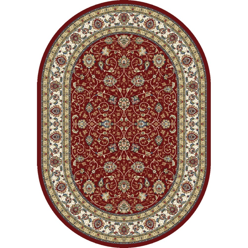 Dynamic Rugs 57120-1464 Ancient Garden 5.3 Ft. X 7.7 Ft. Oval Rug in Red/Ivory